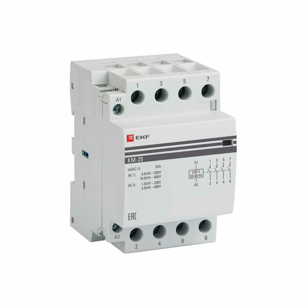 EKF Контактор модульный КМ 25А 4NО (3 мод.) PROxima km-3-25-40
