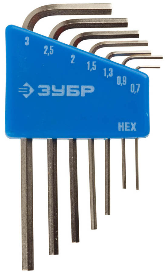 Набор имбусовых ключей ЗУБР HEX 0.7-3мм, 7шт 27471-H7