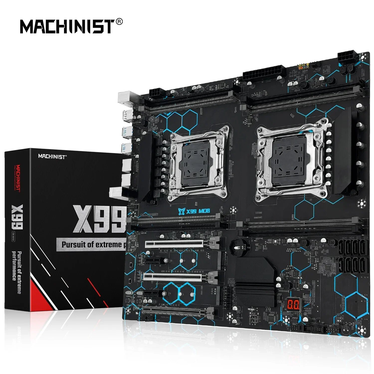 Двухпроцессорная материнская плата MACHINIST X99 MD8