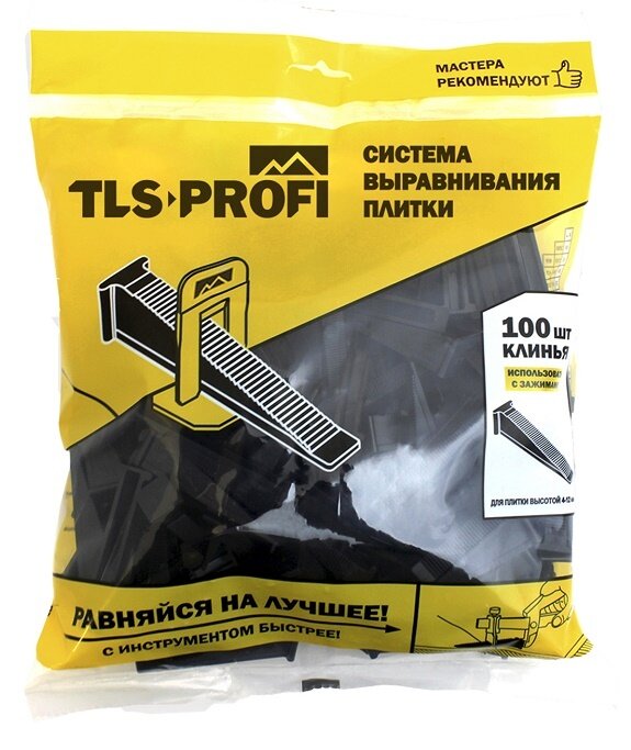Система выравнивания плитки TLS-Profi клин (100шт) 1 упак — фото 1