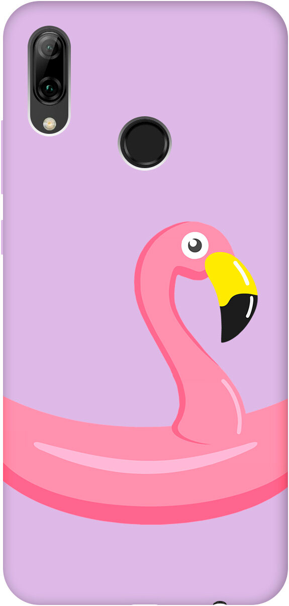 Матовый чехол Flamingo Swim Ring для Honor 10 Lite / Huawei P Smart (2019) / Хуавей П Смарт (2019) / Хонор 10 Лайт с 3D эффектом сиреневый