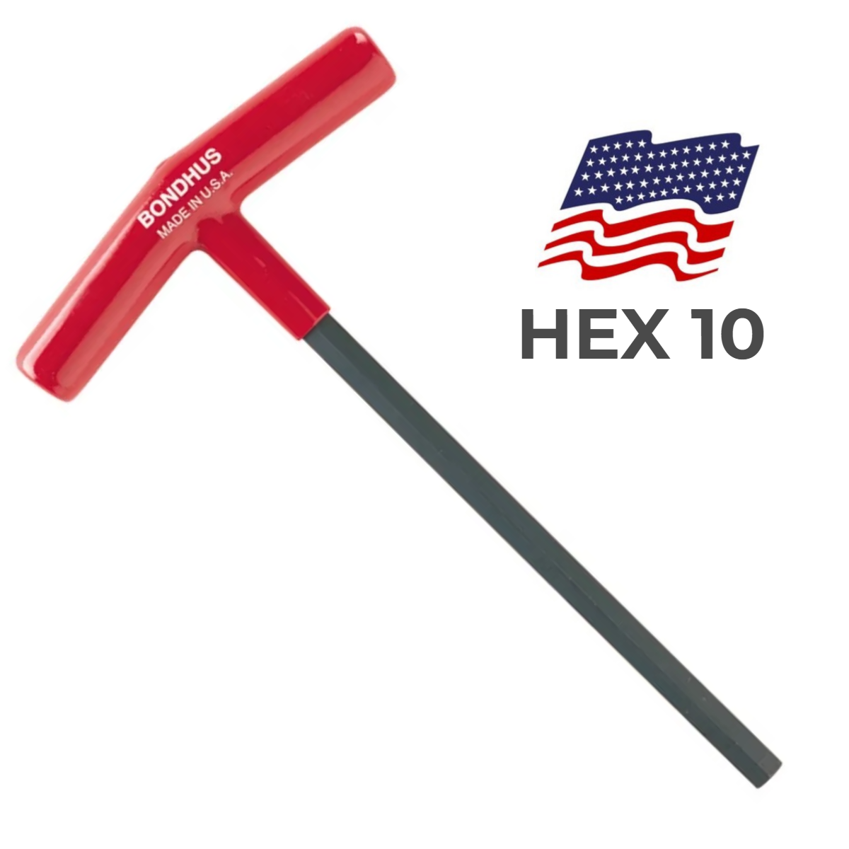 Штифтовый T-образный ключ 10 мм Bondhus 13376 HEX шестигранник