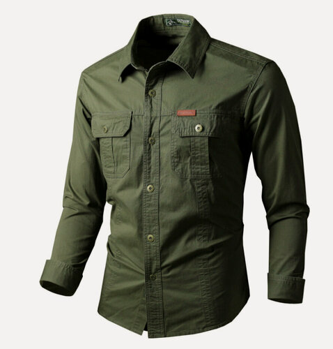 Изображение товара Мужская повседневная рабочая одежда, рубашка с длинным рукавом