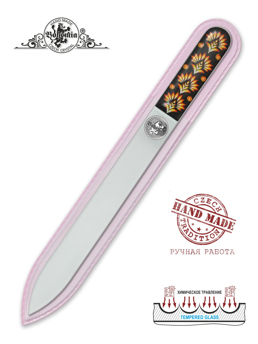 Картинки Пилка для ногтей BOHEMIA Czech Glass Nail Files, стеклянная 135мм