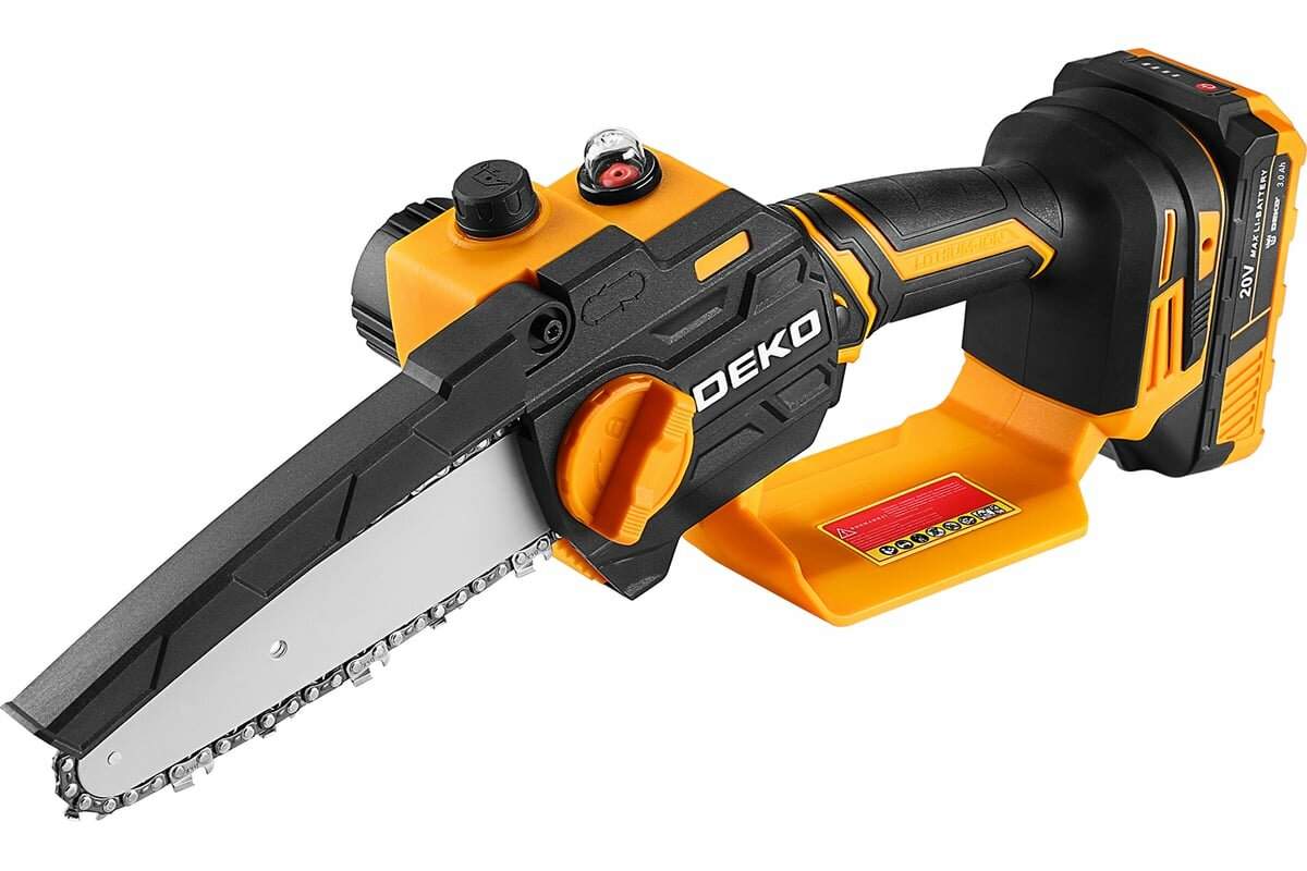 Пила цепная аккумуляторная DEKO DKCHS 20-6, 20 В, 1x3.0 Ач 063-4307-1