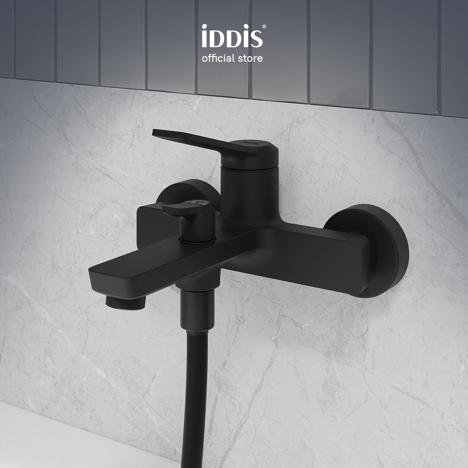 Смеситель для ванны IDDIS Parker PARBL02i02WA матовый черный