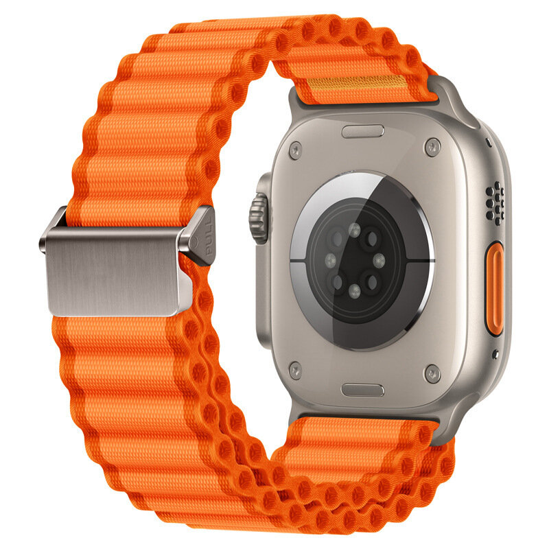 Ремешок для часов, для Apple Watch 10 Ultra 2, оранжевый, с пряжкой