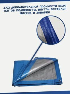 Тент строительный  1 5х2 м  тарпаулин  с люверсами  плотность 80 г м²  голубой  универсальный отклонения от нормы 1 