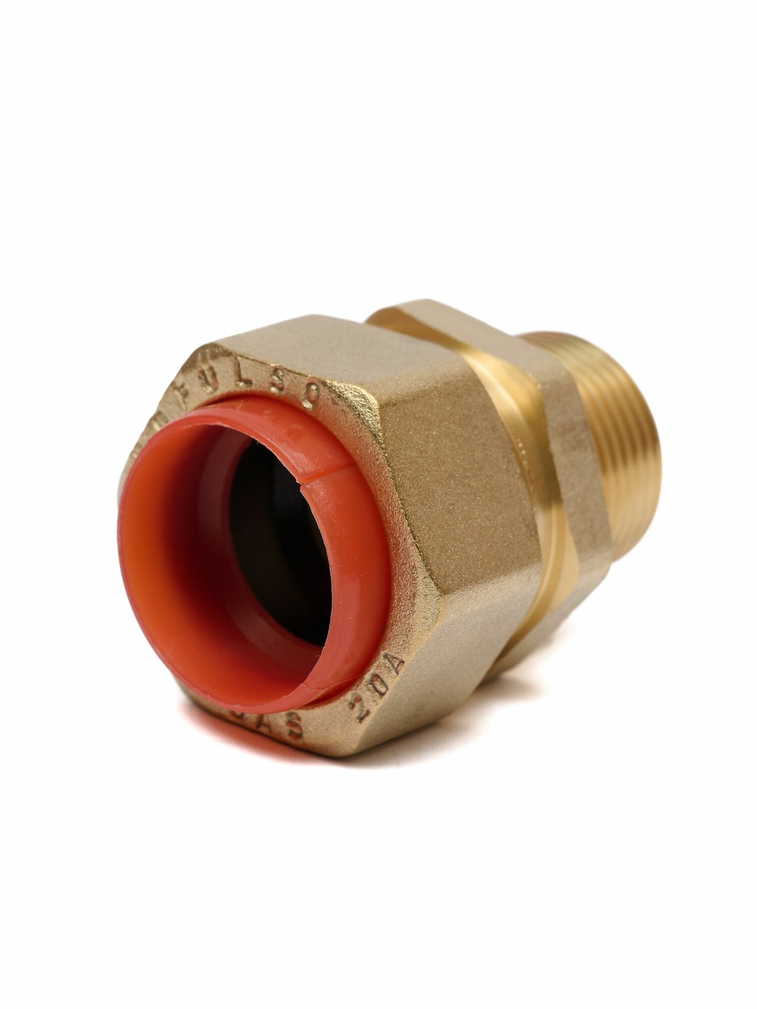 Муфта для газа BCG 20*3/4" с наружней резьбой 3/4 дюйма (папа) для гофрированной трубы 20 мм - фитинг KOFULSO 1 штука