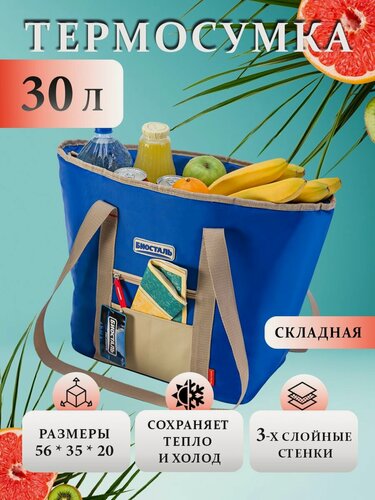 Изображение товара Термосумка (сумка-холодильник) Biostal Фэмили, TВ-30B, синий, 30 л