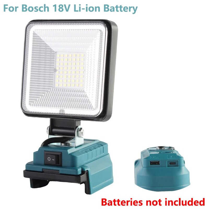 Для Bosch 18 В литий-ионный аккумулятор 4-дюймовый беспроводной светодиодный аварийный уличный фонарик с портом зарядки USB и Type-C Прожекторы For Bosch