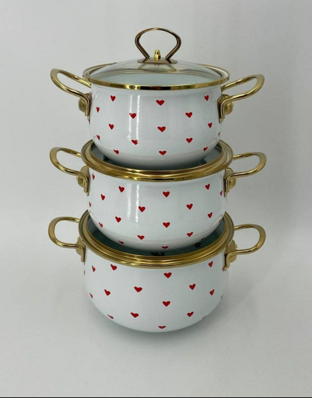 Набор кастрюль ELROS, 3 предмета, 10.2 л, трехслойное эмалевое покрытие