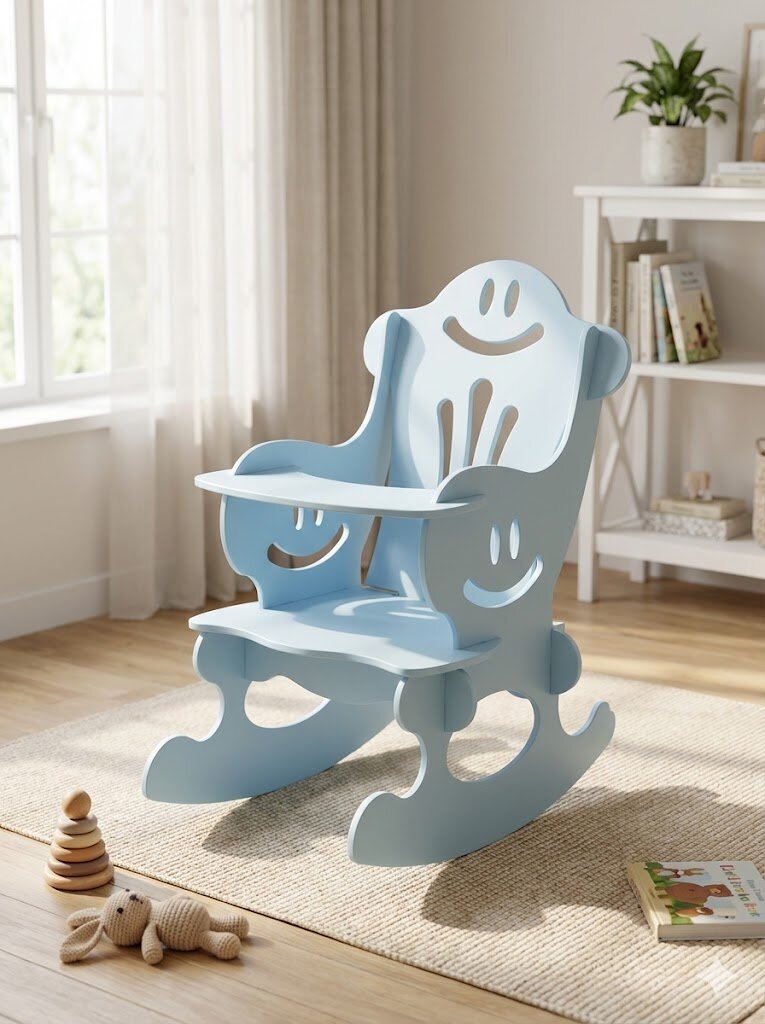 Качалка для детей «Веселый Смайл» — 3 цвета Белый, Голубой, Розовый
