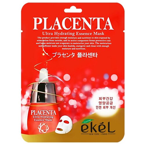 Ekel Placenta Ultra Hydrating Essense Mask Тканевая маска с экстрактом плаценты, 25 г, 25 мл
