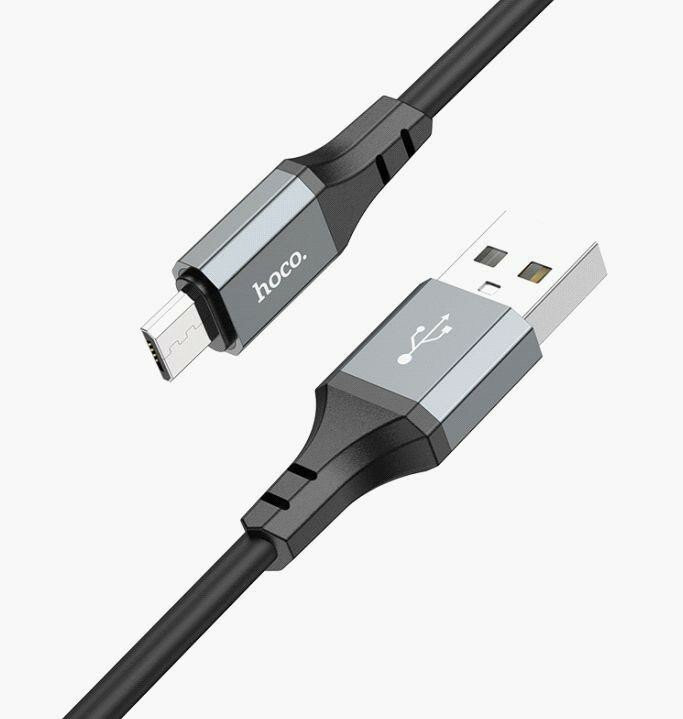 Кабель (HOCO (6931474777959) X86 Spear MicroUSB (m) 1m - черный)