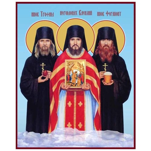 Икона Оптинских Новомучеников на липовой доске. православный немец иеромонах климент зедергольм