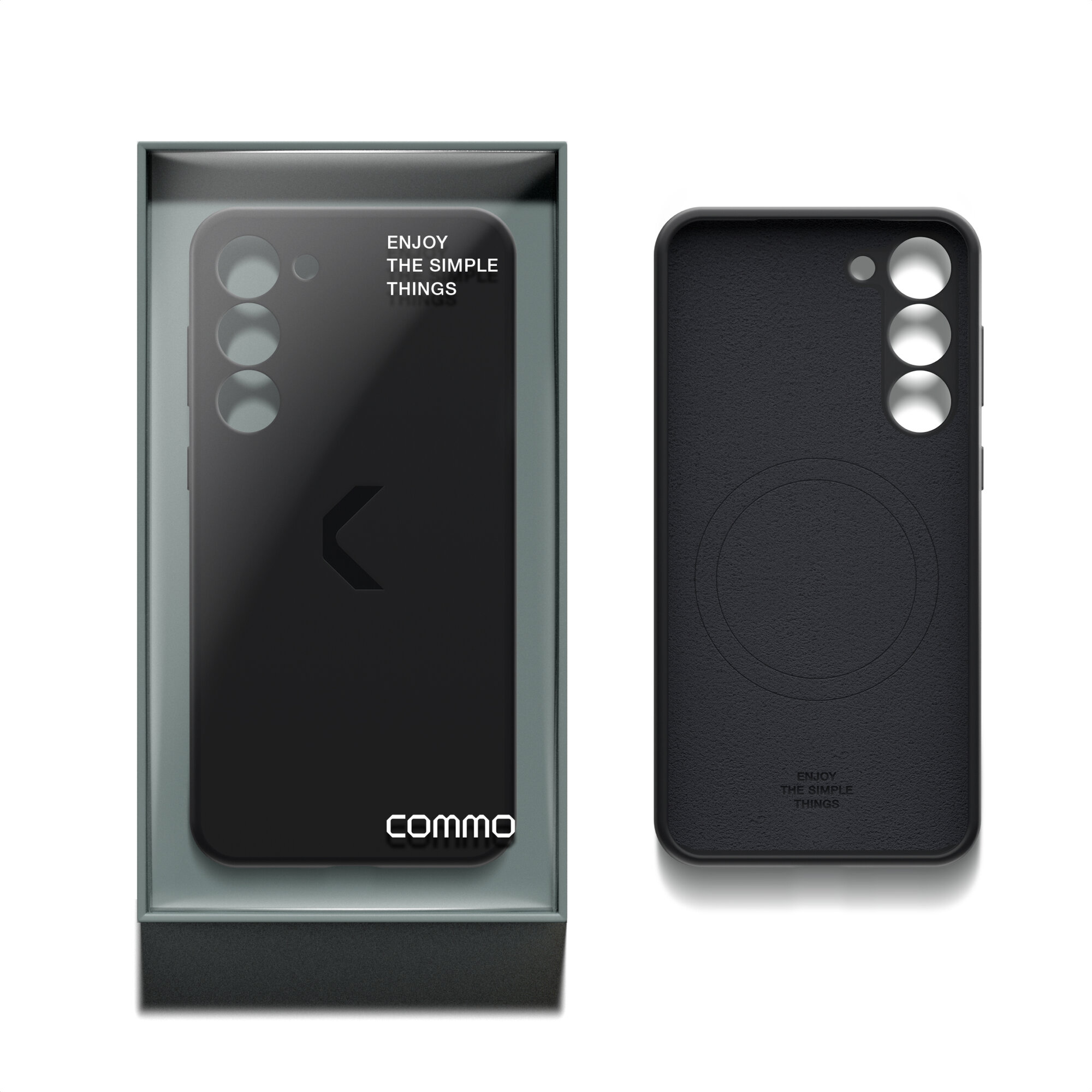 Силиконовый чехол COMMO Shield Case для Samsung Galaxy S23 с магнитным кольцом, Black