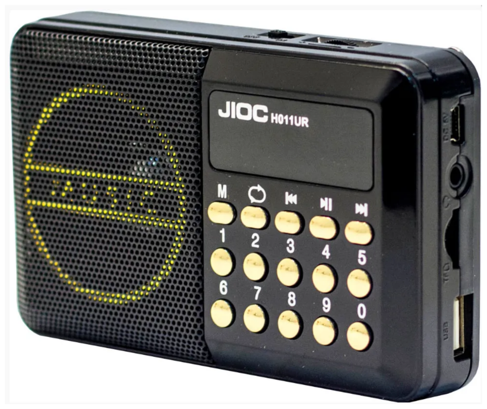 Радиоприемник портативный от батареи черный / ФМ радио / FM radio / USB / TF card / 3w / 800 mah