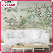 Фотообои на стену флизелиновые "Японский сад" в спальню, в гостиную или на кухню 270x250 см.