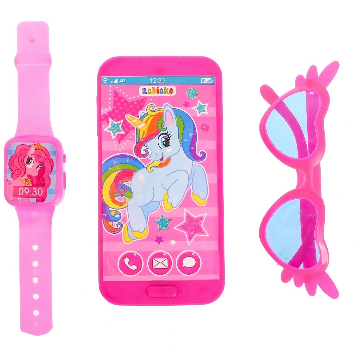 Набор игровой телефон, очки, часы "Волшебный мир Пони" розовый №SL-01215 3099175