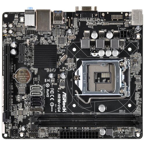 Мат. плата ASRock H81M-VG4 R2.0 (RTL) LGA1150 PCI-E Dsub GbLAN SATA MicroATX 2DDR3