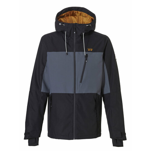 Куртка Rehall для сноубординга, средней длины, мембранная, вентиляция, водонепроницаемая, воздухопроницаемая, карманы, внутренние карманы, карман для ски-пасса, размер L, черный, серый