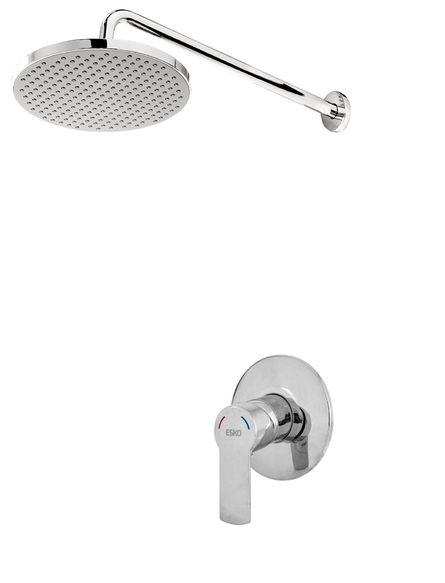 фото Встраиваемая душевая система Esko Set_3in1 со смесителем, хром