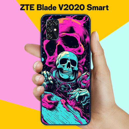 Силиконовый чехол на ZTE Blade V2020 Smart Череп / для ЗТЕ Блейд Ви2020 Смарт силиконовый чехол на zte blade v2020 smart много котов для зте блейд ви2020 смарт