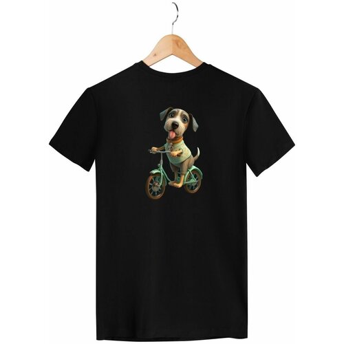 Футболка Zerosell Собака На Велосипеде, размер S, черный женская футболка влюбленные на велосипеде s черный