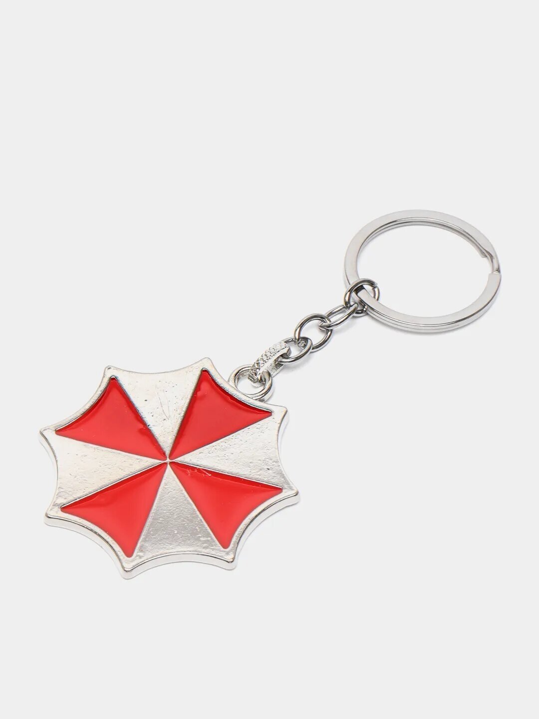 Брелок, красный, серебряный — фото 1