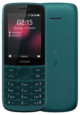 Телефон Nokia 215 4G Dual Sim, Dual nano SIM, бирюзовый
