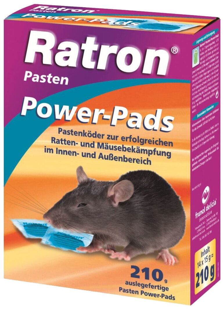 Средство Ratron Power-Pads пастообразное порционное от крыс и мышей 210 г
