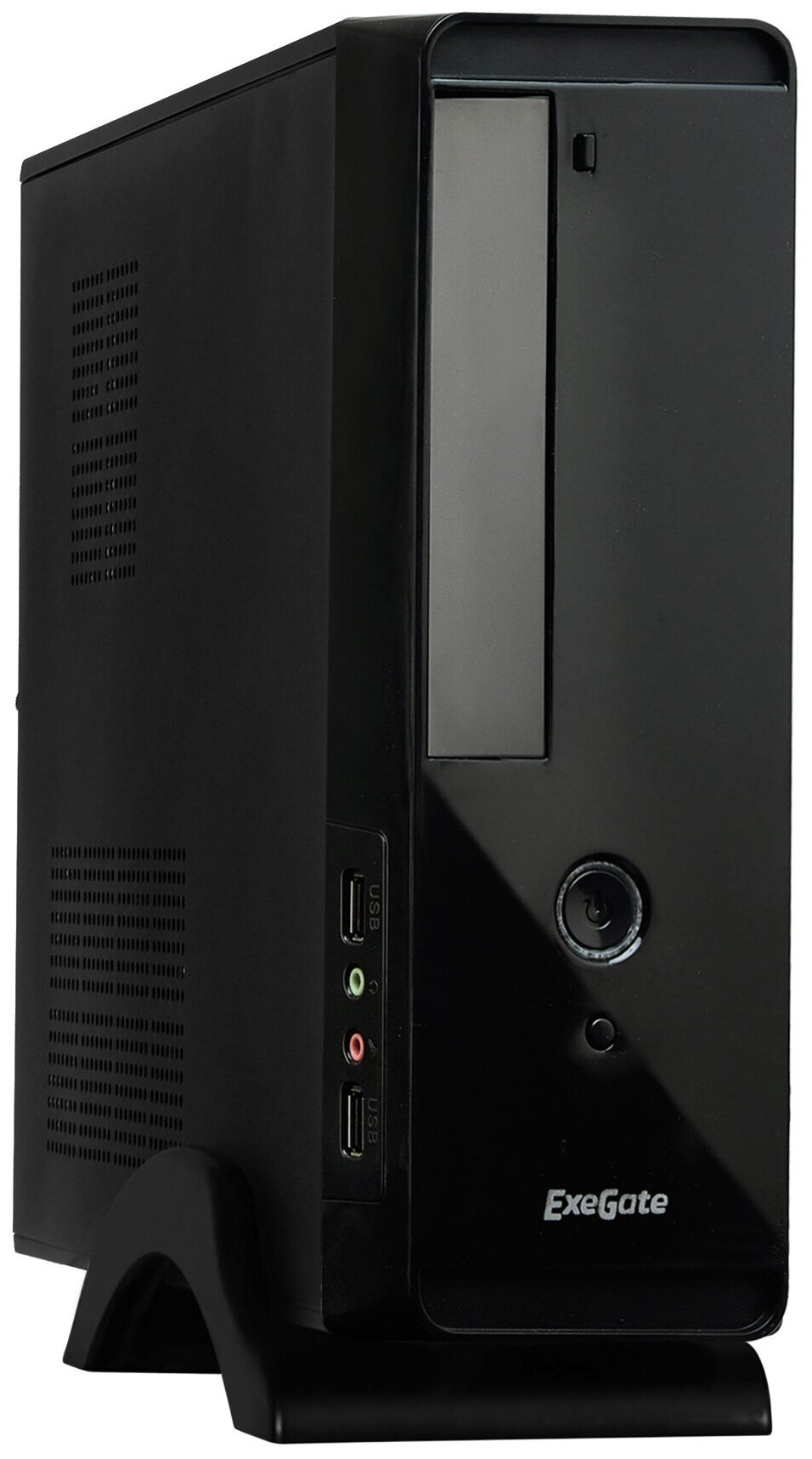 Exegate Ex268699rus Корпус MiniITX Exegate MI-209 Black, miniITX/mATX, M350, 80mm, 2*USB, Audio .