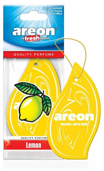 AREON Ароматизатор для автомобиля, Refreshment Lemon цитрусовый