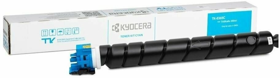 Лазерный картридж Kyocera TK-8365C голубой оригинал ресурс 12000 страниц для принтеров Kyocera