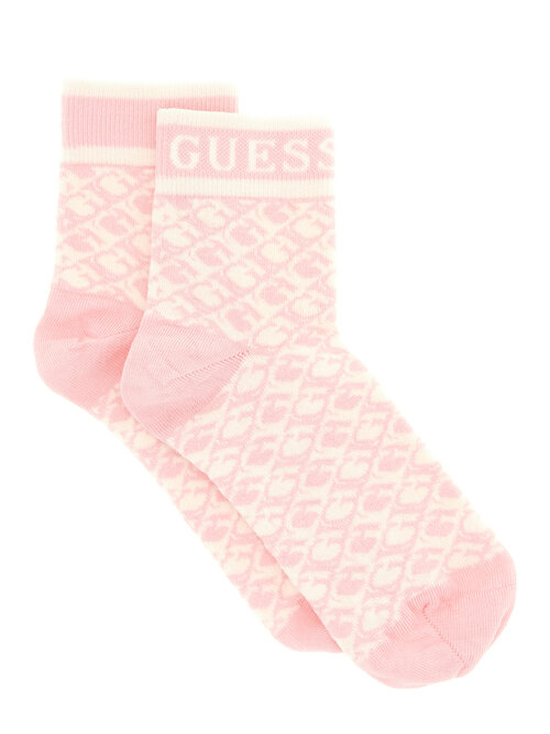 Носки GUESS, размер OneSize, розовый, белый