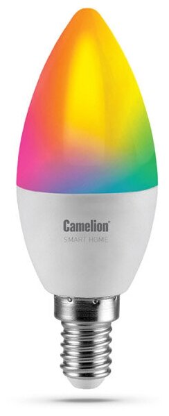 Лампочка Camelion Smart Home C35 E14 7W 220V 6500K 665Lm LSH7/C35/RGBCW/E14/WIFI 14500
