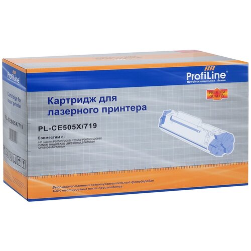 Картридж ProfiLine PL-CE505X/719H, 6500 стр, черный тонер картридж static control 002 01 ve505x ce505x черный 6500стр для hp lj p2050 p2055 p2055d p2055dn p2055x