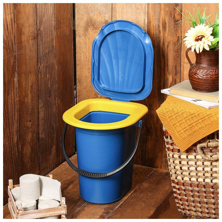 Ведро-туалет 18 л, съемный стульчак, синий 2856283 - фотография № 1
