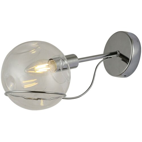 Настенный светильник Evoluce Baca SLE102501-01, E14, 40 Вт, кол-во ламп: 1 шт., цвет арматуры: хром, цвет плафона: бесцветный