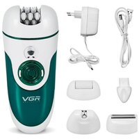 Профессиональный эпилятор Professional Epilator V-700 /4в1/2 скорости/эпилятор для подмышек/пилка для пяток/ электробритва/беспроводной/зарядка/чехол