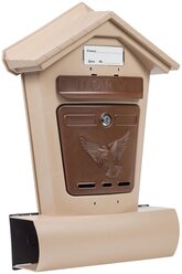 Ящик почтовый уличный индивидуальный элит бежевый с коричневым