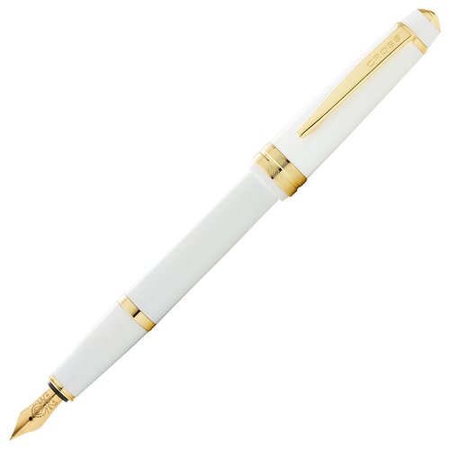 Перьевая ручка Cross Bailey Light Polished White Resin and Gold Tone, перо F jinhao деловая перьевая ручка серии восточных драконов и шариковая ручка металлическое тиснение красный медный цвет w подарочная коробка