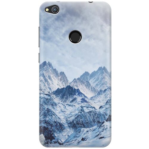 фото Cиликоновый чехол на honor 8 lite / хонор лайт с принтом "снежные горы" gosso