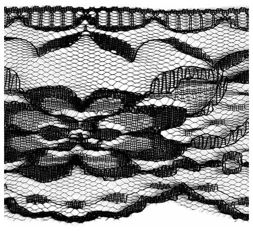 Кружево-трикотаж арт. TBY 306 шир.75мм цв. черный уп.45,7м