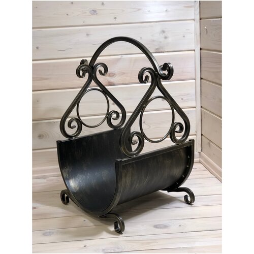 Дровница 007-02 кованая с декоративными элементами