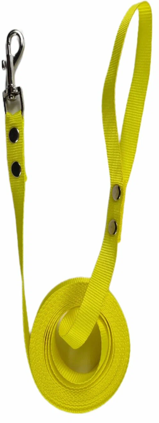 Поводок нейлоновый для собак 1.2 м х 20 мм (Желтый) - фотография № 2