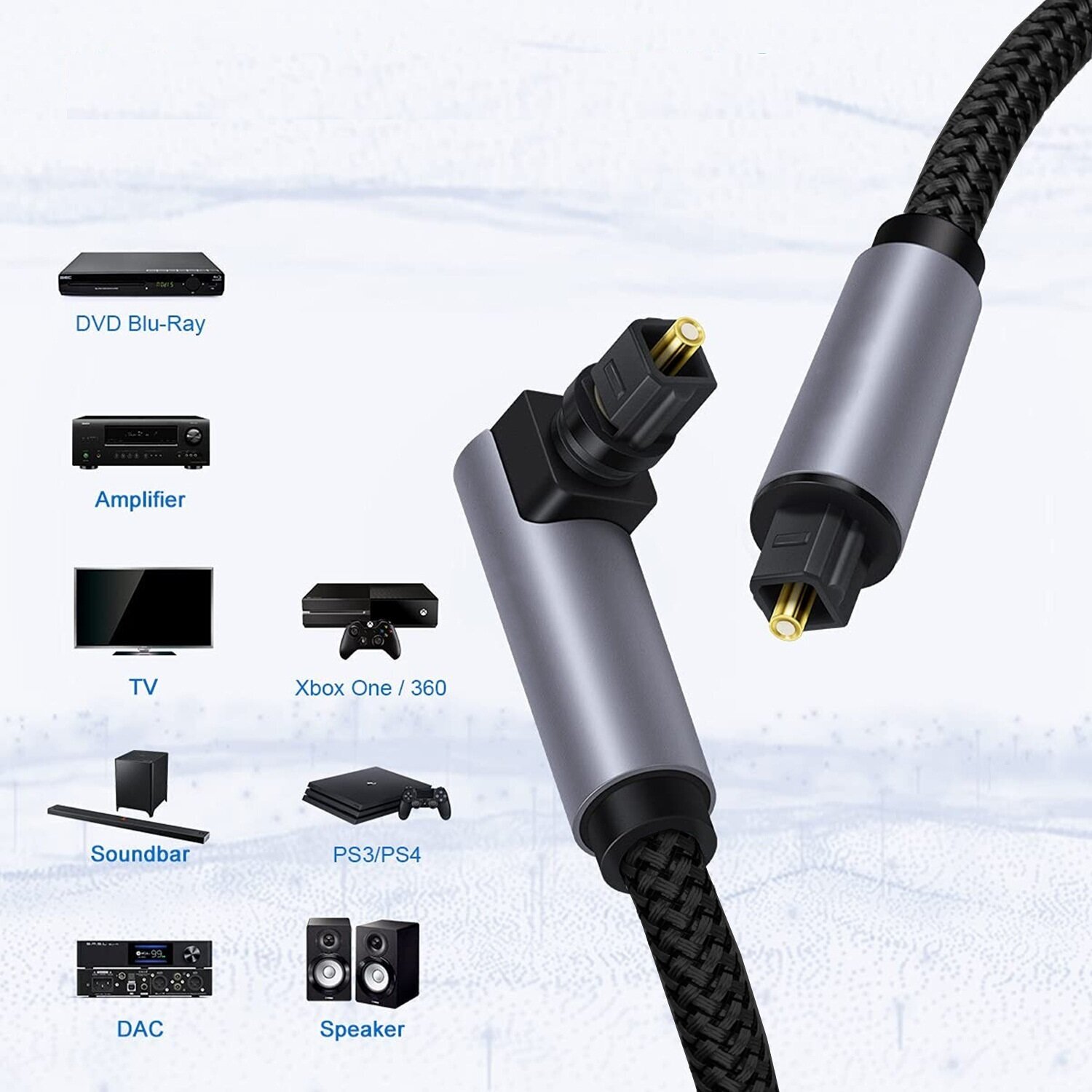 Кабель TUBON Оптический Toslink - Toslink Optical SPDIF T008 2м — фото 1
