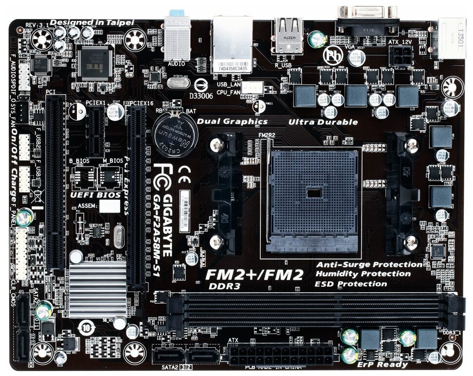 Материнская плата GIGABYTE GA-F2A58M-S1 (rev. 3.x)