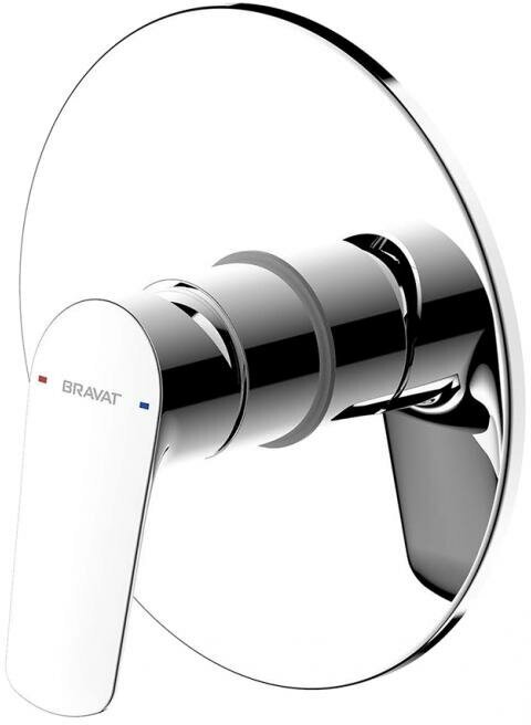 Смеситель для душа встраиваемый на 1 потока Bravat Rhein PB8429564CP-ENG, хром